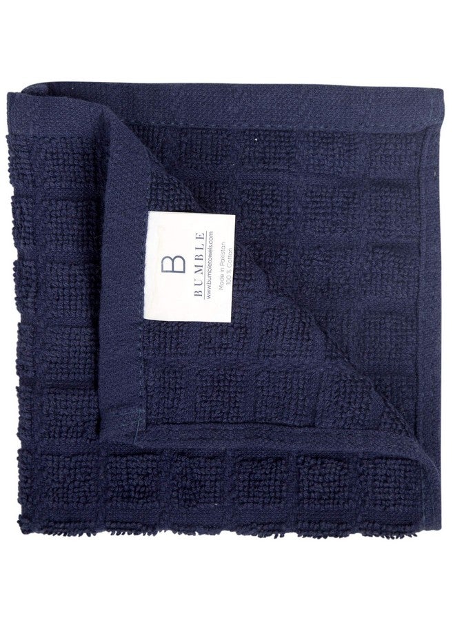 Bumble Towels Bumble Premium Cotton Dish Cloths 12" x 12"| Navy Check Design | 380 GSM | Highly Absorbent & Soft Dish Towels | 100% Natural Ring Spun Cotton Tea Towel Set | Kitchen Towels - 8 Pack - Image 3