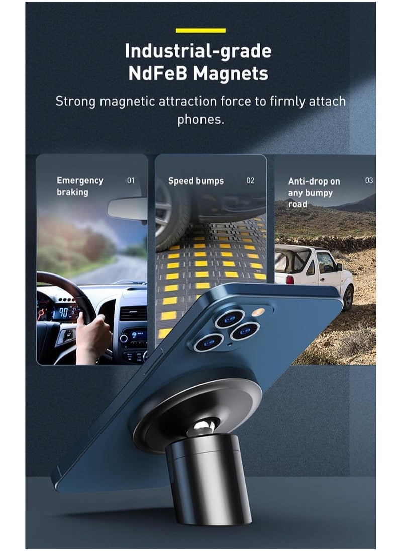 Baseus MagSafe Magnetic Car Mount, Magnetic Phone Holder for Dashboard and Air Vent, with Strong Magnets, Compatible with iPhone 16/16e/15/14/13/12 Series, Samsung Galaxy, Android Phones and All Smartphones, Includes 1 Metal Ring for Non-MagSafe Devices  - Image 2
