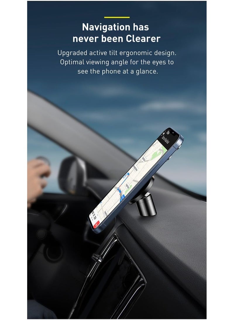 Baseus MagSafe Magnetic Car Mount, Magnetic Phone Holder for Dashboard and Air Vent, with Strong Magnets, Compatible with iPhone 16/16e/15/14/13/12 Series, Samsung Galaxy, Android Phones and All Smartphones, Includes 1 Metal Ring for Non-MagSafe Devices  - Image 4