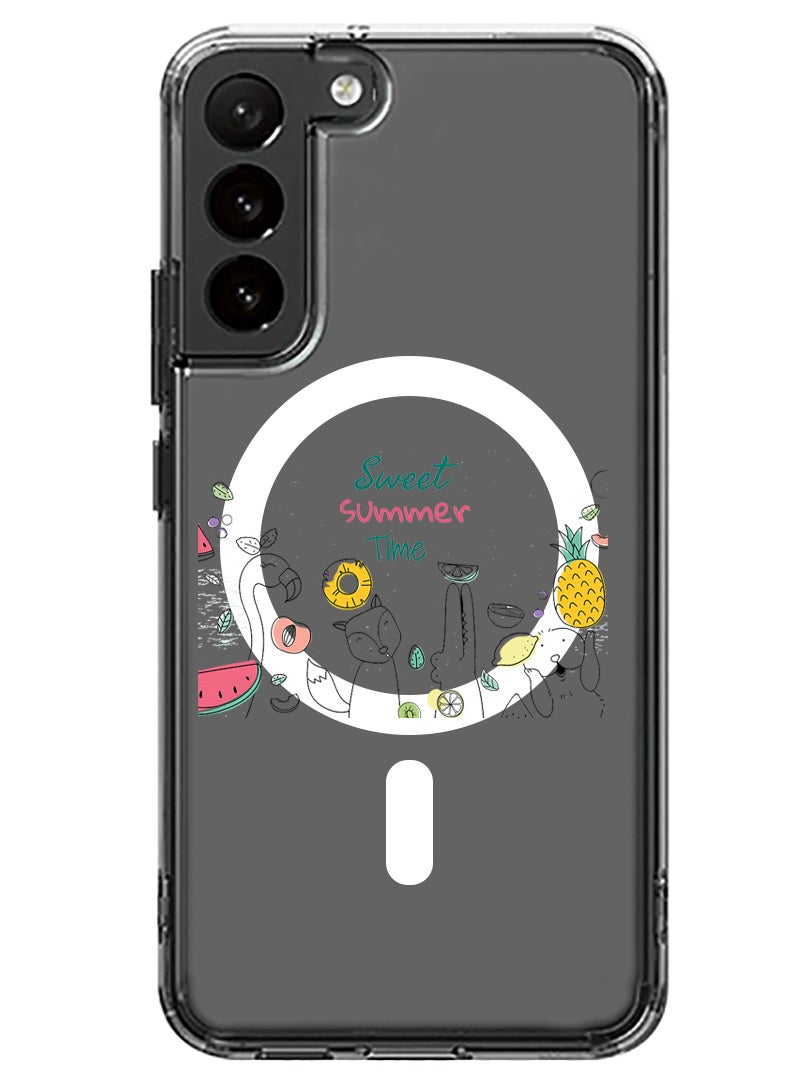 Theodor Magnetic Case for Samsung Galaxy S23 6.1-inch Compatible with MagSafe Wireless Charging, Shockproof Phone Bumper Cover Sweet Summer Time - Image 1