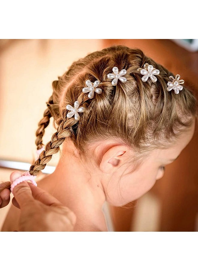 LINXI 10 Pcs Small Mini Pearl Claw Clips With Flower Design Sweet Artificial Bangs Clips Decorative Hair Accessories For Women Girls  - Image 5