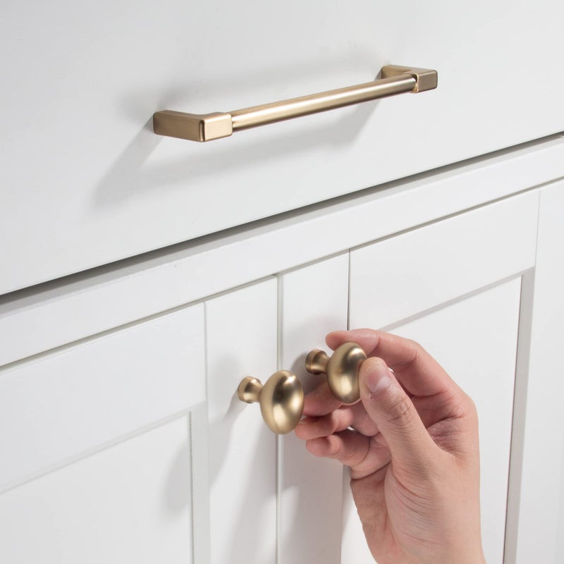 TUNNY 10 Pack Classic Solid Cabinet Handles-6.3"/160mm Screw Spacing Champagne Bronze Furniture Hardware Handles for Bathroom Dresser Kitchen Cabinets Bedroom Cabinet Pulls - Image 4