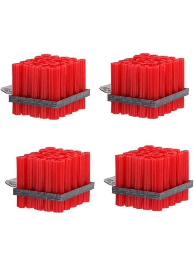 Biella Nylon Column Expansion Screw Anchor Plug, Drywall Plugs For Mirrors, Clocks And Shelving On Walls Etc, 1.5" Red (Pack Of 100)  - Image 1