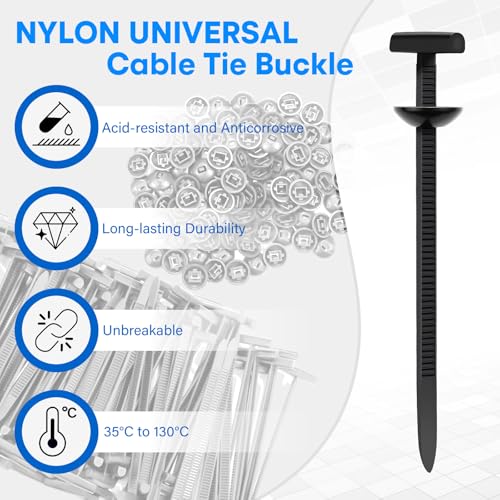 QINGLER 100PCS Nylon Universal Cable Tie Buckle, Upgrade Both-side Self-Locking Zip Tie Clips, Auto Parts Fastener for Car Fender Trunk Repair, Bumper Retainer, Wire Bundling - Image 5