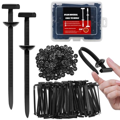 QINGLER 100PCS Nylon Universal Cable Tie Buckle, Upgrade Both-side Self-Locking Zip Tie Clips, Auto Parts Fastener for Car Fender Trunk Repair, Bumper Retainer, Wire Bundling - Image 1