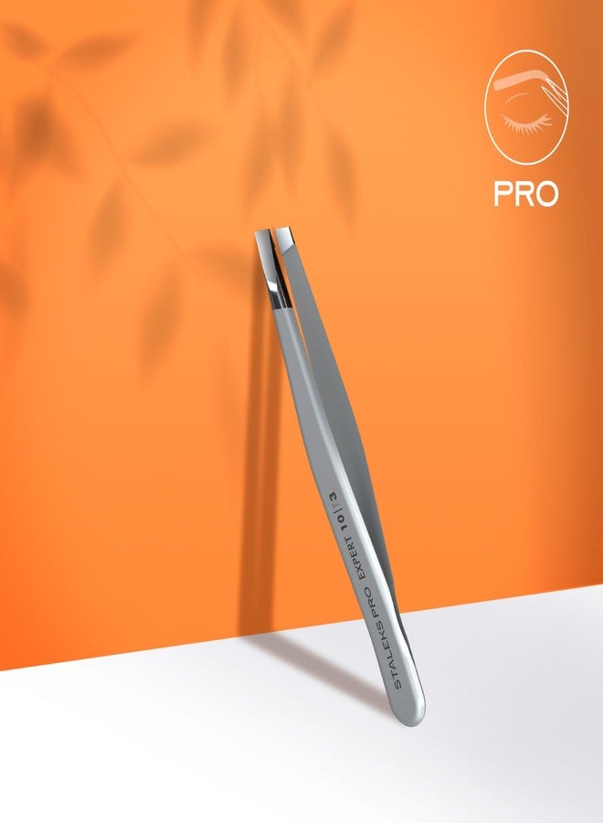 Staleks Pro Eyebrow Tweezers Expert 10 Type 3 - Wide Beveled Edges- Professional Stainless Steel Tweezer - Precision Hair Removal - Comfortable Grip - Manual Sharpening - Image 3
