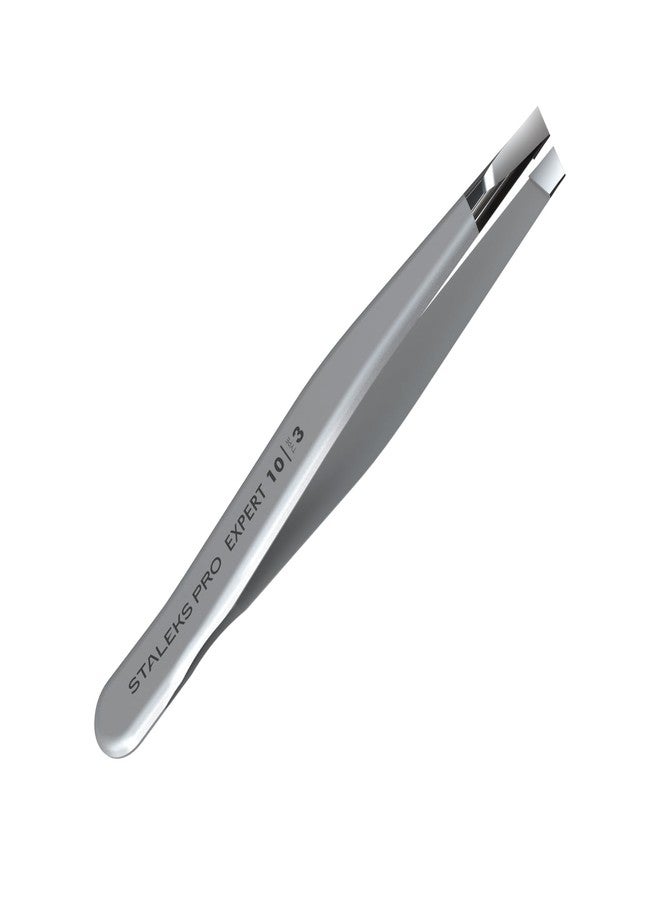 Staleks Pro Eyebrow Tweezers Expert 10 Type 3 - Wide Beveled Edges- Professional Stainless Steel Tweezer - Precision Hair Removal - Comfortable Grip - Manual Sharpening - Image 1