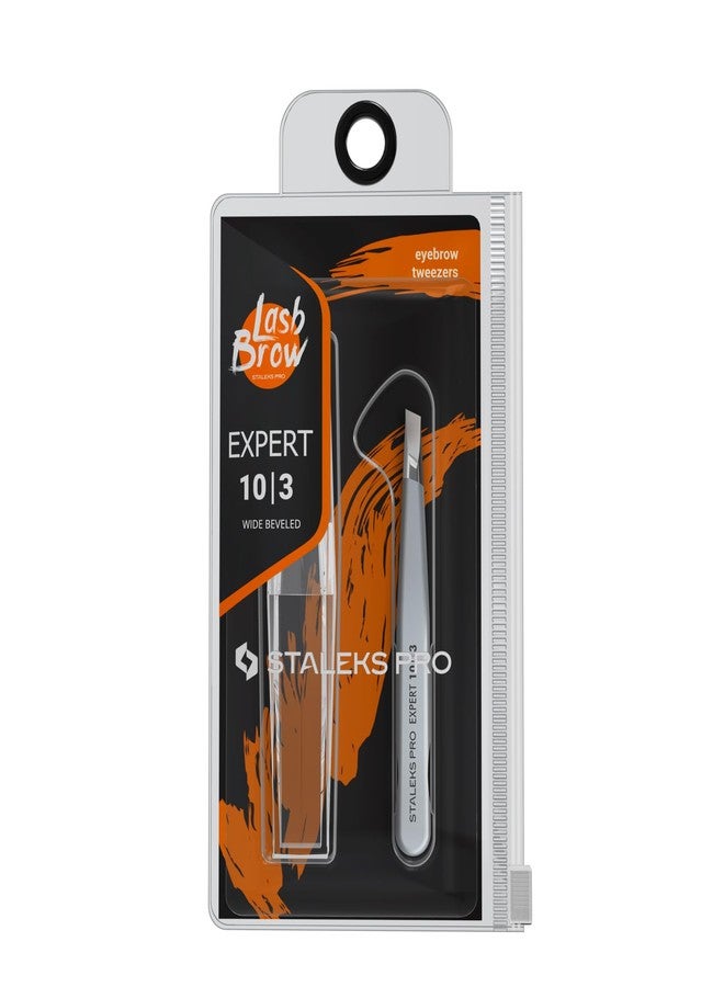 Staleks Pro Eyebrow Tweezers Expert 10 Type 3 - Wide Beveled Edges- Professional Stainless Steel Tweezer - Precision Hair Removal - Comfortable Grip - Manual Sharpening - Image 2