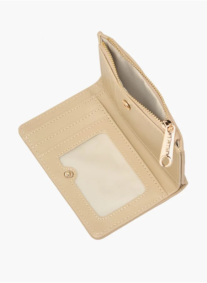سيليست Women Textured Bi-Fold Wallet with Zip Closure