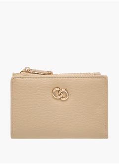 Women Textured Bi-Fold Wallet with Zip Closure