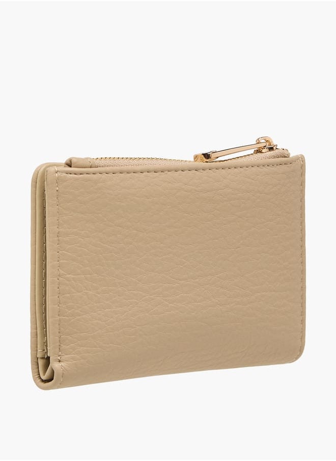 Celeste - Women Textured Bi-Fold Wallet with Zip Closure - Image 1