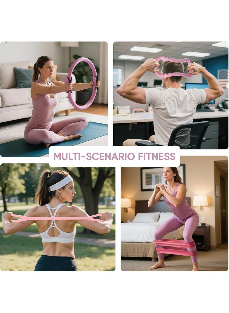 NIUB 18-Piece Pilates Kit – Ring, Ball, Magic Circle, Resistance Bands & Anti-Slip Socks - Image 4