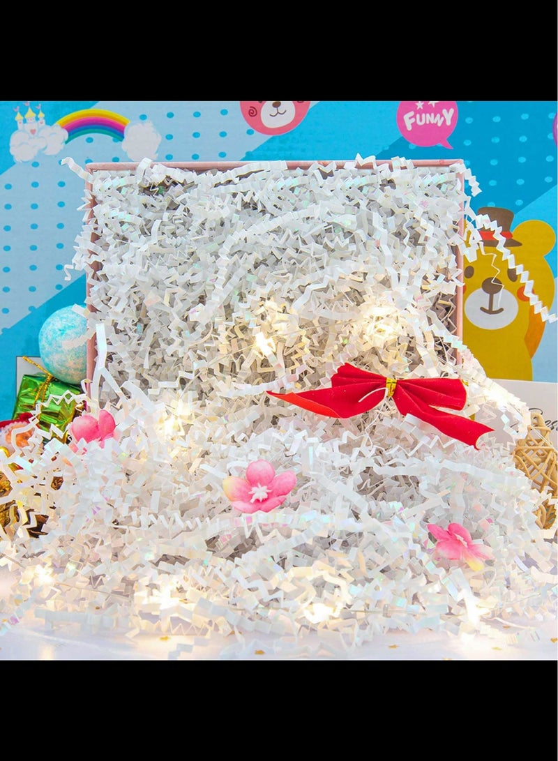 Craftman Crinkle Cut Paper, Shred Packing Grass, Cushion Paper Streamer for Wedding Birthday Bridesmaid Engagement Craft Gift Boxes Bags Basket Filler Decoration,100 Grams,Diamond White - Image 5