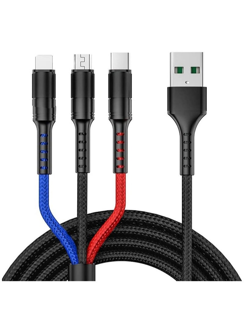 ELTRAZONE 3 in 1 Multi 5A original fast charging 1.2m cable, CE, FCC, ROSH Certified, Lighting/Type C/Micro, compatible with iPhone 3A /Huawei/Samsung/OPPO vooc/Xiaomi/Honor - Image 1