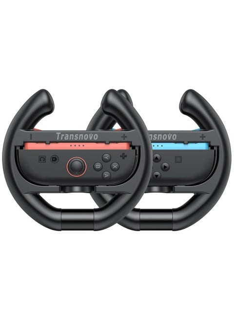 2-pack steering wheel for Nintendo Switch 2 Joycon, realistic racing experience and comfortable grip, non-slip grip and perfect-fitting buttons, protect Joy Con controllers from scratches/impacts