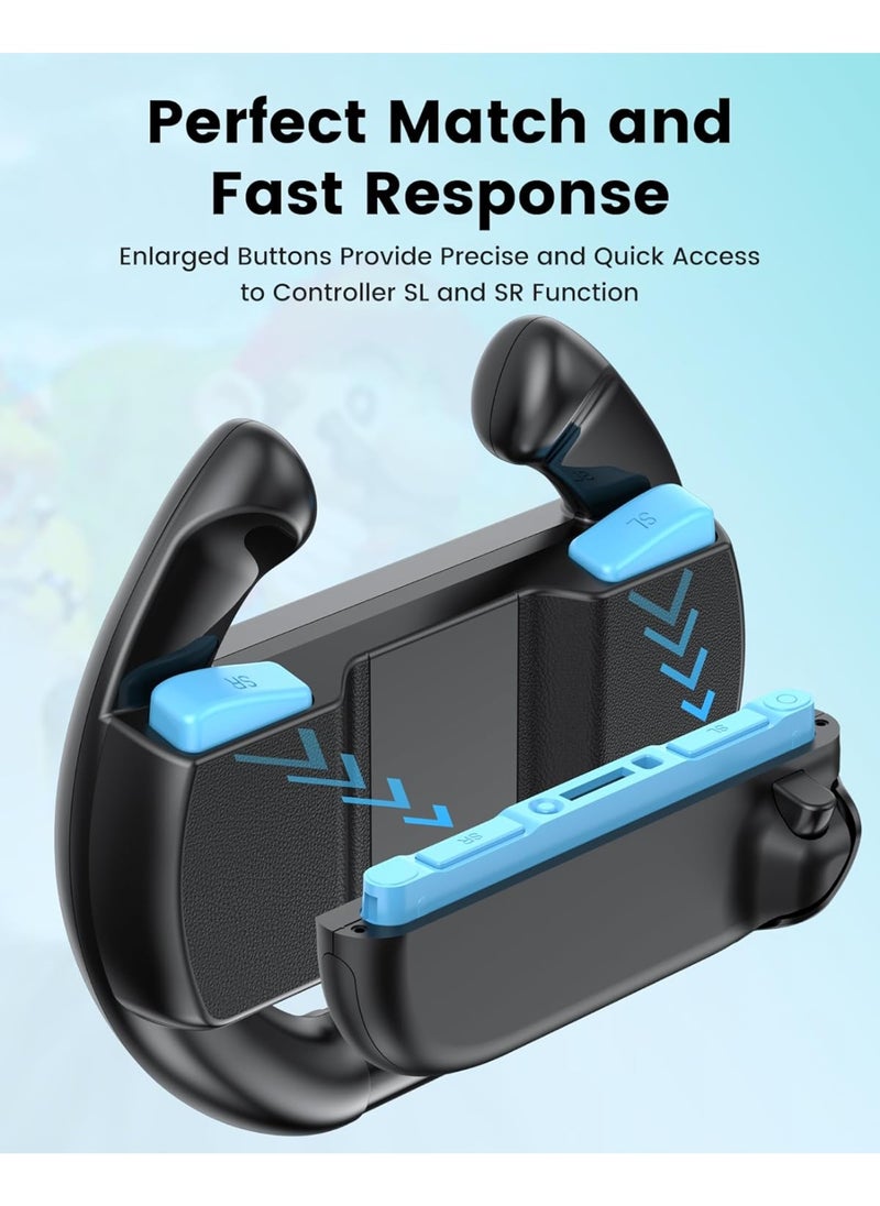 2-pack steering wheel for Nintendo Switch 2 Joycon, realistic racing experience and comfortable grip, non-slip grip and perfect-fitting buttons, protect Joy Con controllers from scratches/impacts