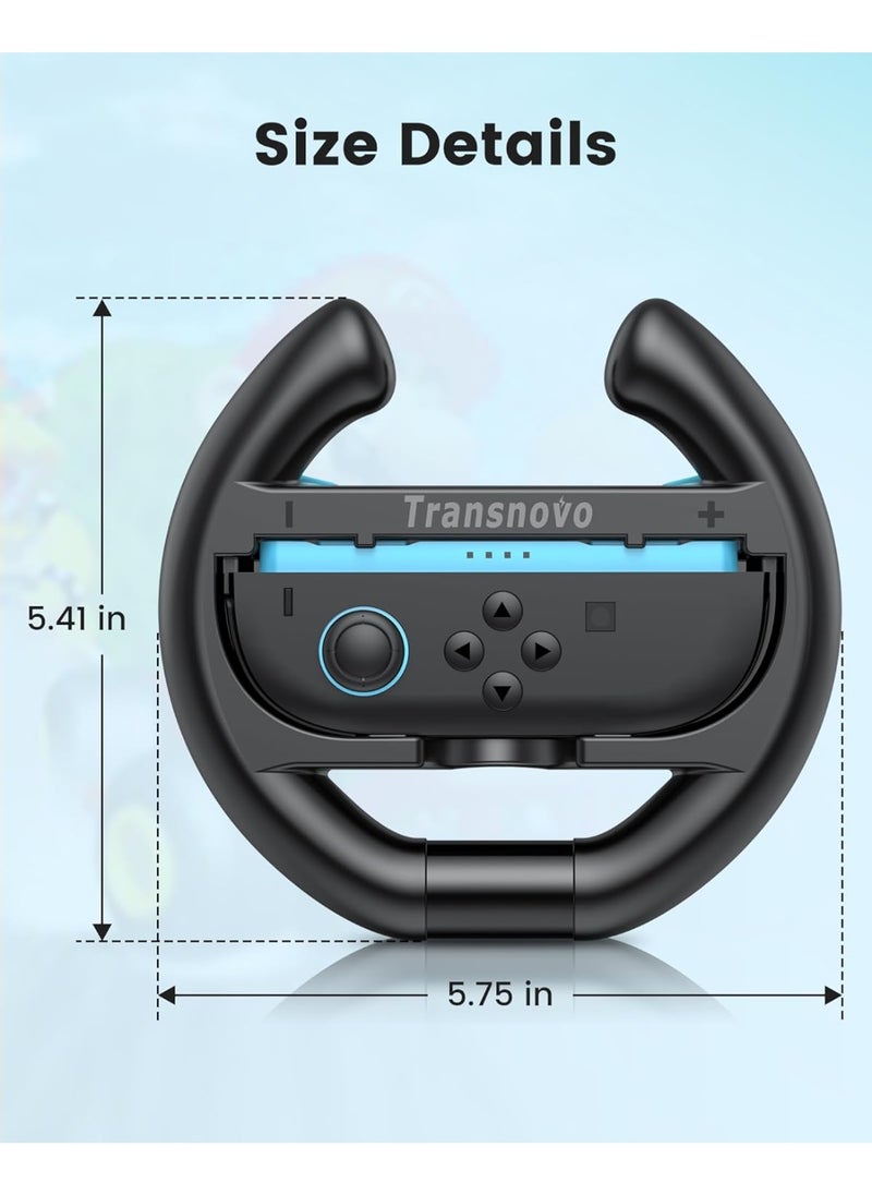 2-pack steering wheel for Nintendo Switch 2 Joycon, realistic racing experience and comfortable grip, non-slip grip and perfect-fitting buttons, protect Joy Con controllers from scratches/impacts