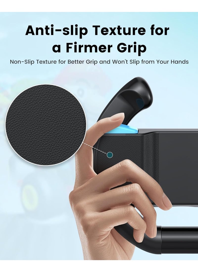 2-pack steering wheel for Nintendo Switch 2 Joycon, realistic racing experience and comfortable grip, non-slip grip and perfect-fitting buttons, protect Joy Con controllers from scratches/impacts