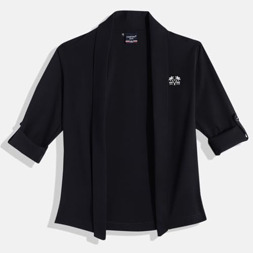 CAVIO Boys Full Sleeves Solid Shrug with T-Shirt Navy - Image 4