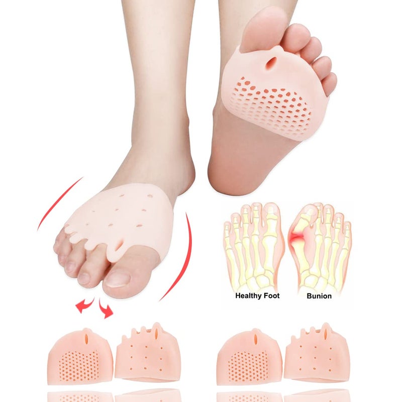 Metatarsal Pads  Toe Separators  Soft Gel Bunion Corrector Cushion  Toe Spacers  Breathable&Reusable  Idea for Mortons Neuroma  Diabetic Feet  Hammer Toe  Blisters  Rapid Pain Relief