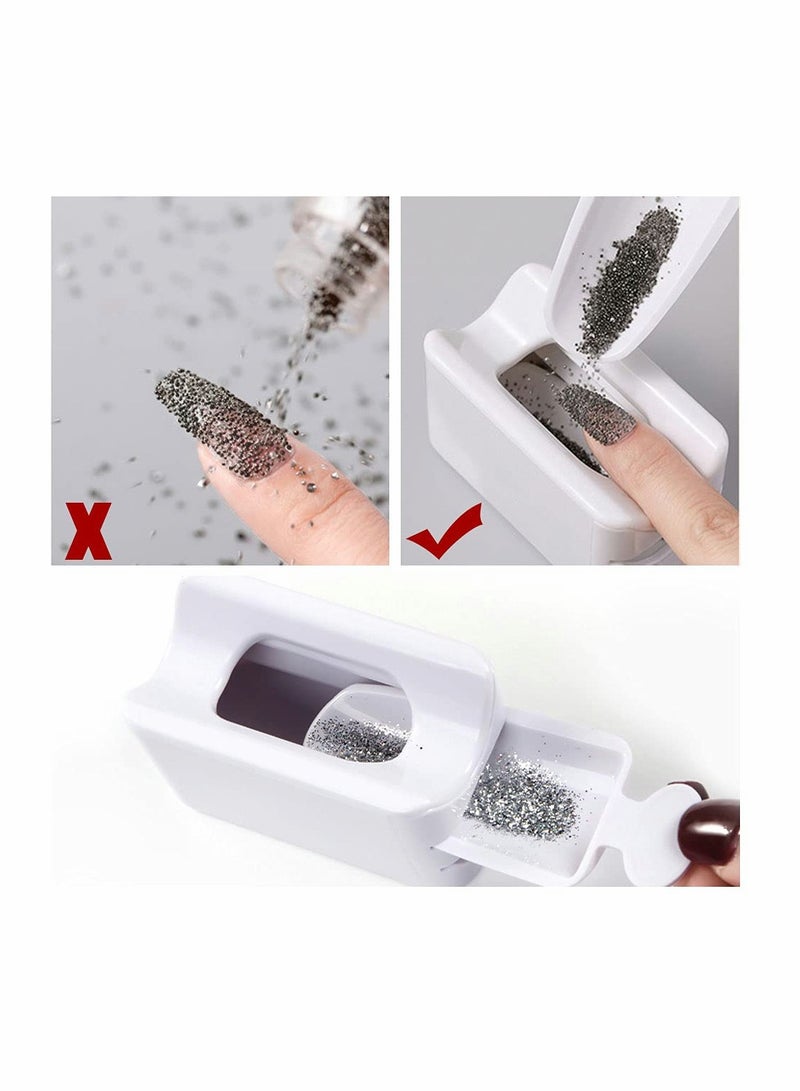 Portable Dip Powder Recycling Tray with Scoop, Nail Dip Container for DIY Nail Art, Includes Soft Colorful Brush for Manicure and Molding, Ideal Storage Box Tool. - Image 4