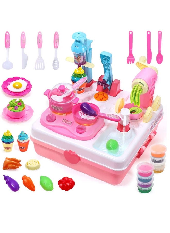 INBEALY Ice Cream Maker Toys Cooking Tub Toy With Sound and Light 8 Colors - Image 1