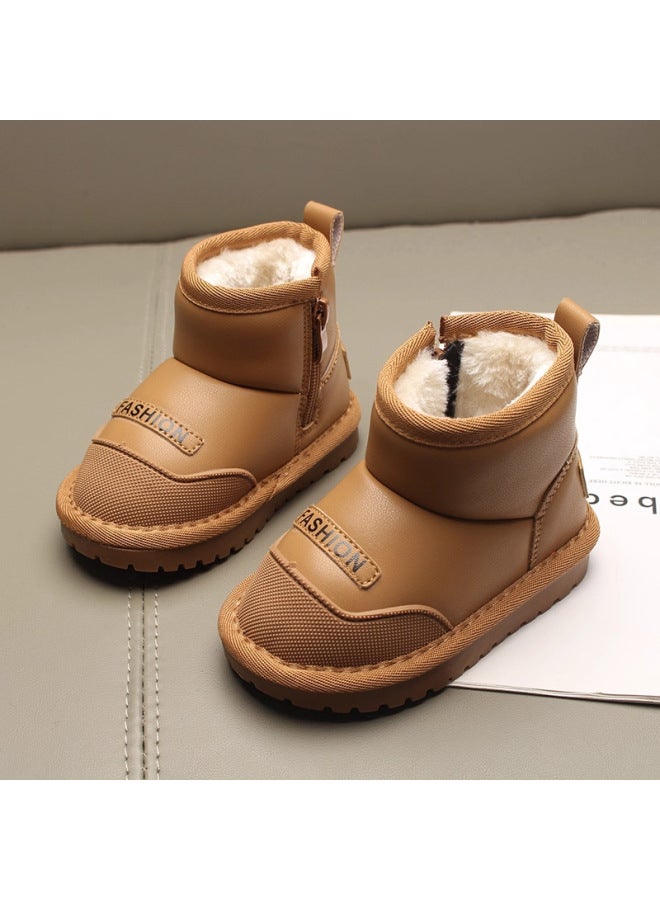 Boys' And Girls' Short Boots, New Winter Baby Non-slip Warm Trendy Cotton Boots, Waterproof Thickened Children's Snow Boots
