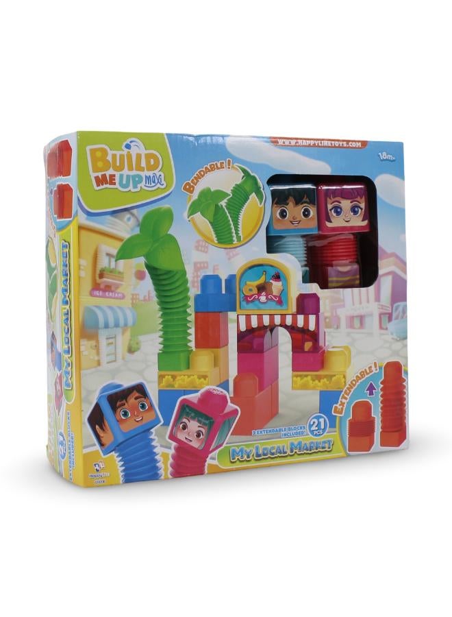 Happy Line Build Me Up My Local Market - 21 Pcs - Image 1