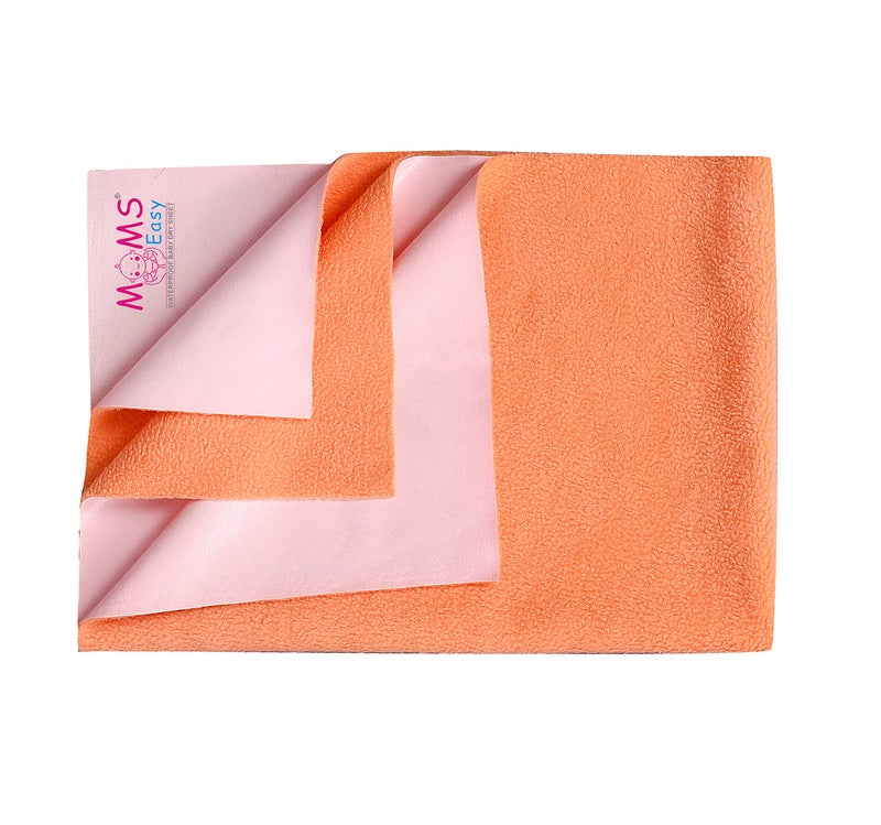 Moms Easy MOMSEASY® New Born Baby Waterproof Bed Protecting Mat, Urine Mats & Waterproofproof and Reusable Mattress Protector Peach (X-Large, 200x140 CM) - Image 1