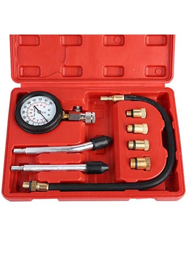 Generic مقياس ضغط اسطوانة محرك البنزين، اداة تشخيص مع محول وخرطوم، مجموعة اختبار ضغط السيارات  - Image 3