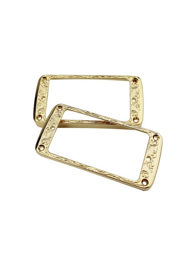 Guyker - Curved Bottom Metal Humbucker Pickup Mounting Ring Set - Replacement Frame Compatible with Les Paul LP Style Electric Guitar (2 Pack, Gold) - Image 2