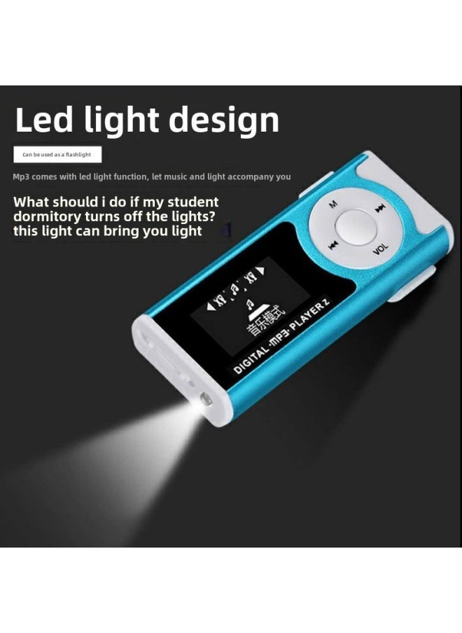 Screen Light Clip Card Mp3 Music Player Mini Clip Mp3 Student Walkman Gift MP3-Body Color:Rose Red-Memory Capacity:Single Machine + Earphone + Data Cable (Crystal Boxed)  - Image 5
