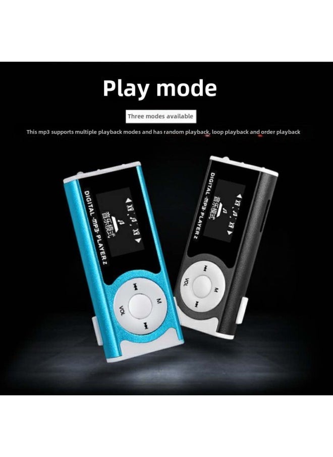 Screen Light Clip Card Mp3 Music Player Mini Clip Mp3 Student Walkman Gift MP3-Body Color:Rose Red-Memory Capacity:Single Machine + Earphone + Data Cable (Crystal Boxed)  - Image 3