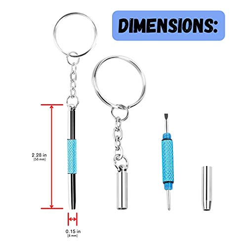 UNEAK - Eyeglass Screwdriver Repair Kit Precision 3 in 1 Mini Screwdrivers Set Keychain Glasses, Sunglasses, Sunglass, Watch, Electronics, Jewelry, Eyeglasses, Flat Head, Phillips, Hex - Image 5