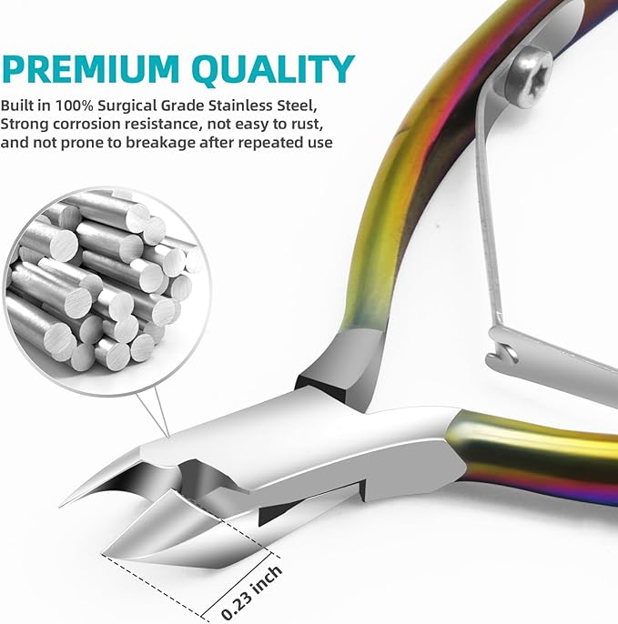 RONAVO Cuticle Trimmer Set Includes Cuticle Nippers Cuticle Pusher Glass Nail File Cuticle CutterProfessional Cuticle Remove Kit Stainless Steel Extremely Sharp Cutter Pedicure Manicure Tool - Image 2