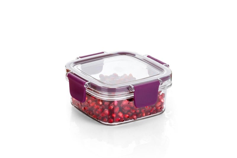 HAZEL Plastic Square Airtight Leak Proof Microwave Safe Container Dabba, 400 ML - Image 1