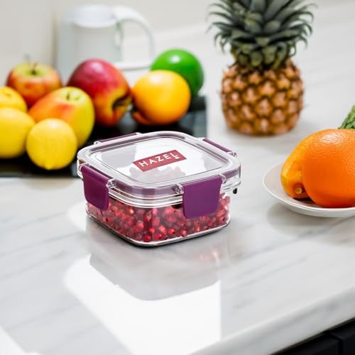 HAZEL Plastic Square Airtight Leak Proof Microwave Safe Container Dabba, 400 ML - Image 2