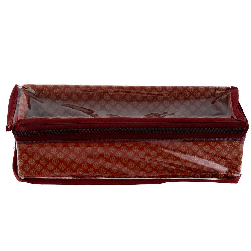 Kuber Industries Kuber Industries Polka Dots Design Brocade Hardboard 2 Pieces One Rod Bangle Box (Maroon) -CTKTC38812  - Image 2