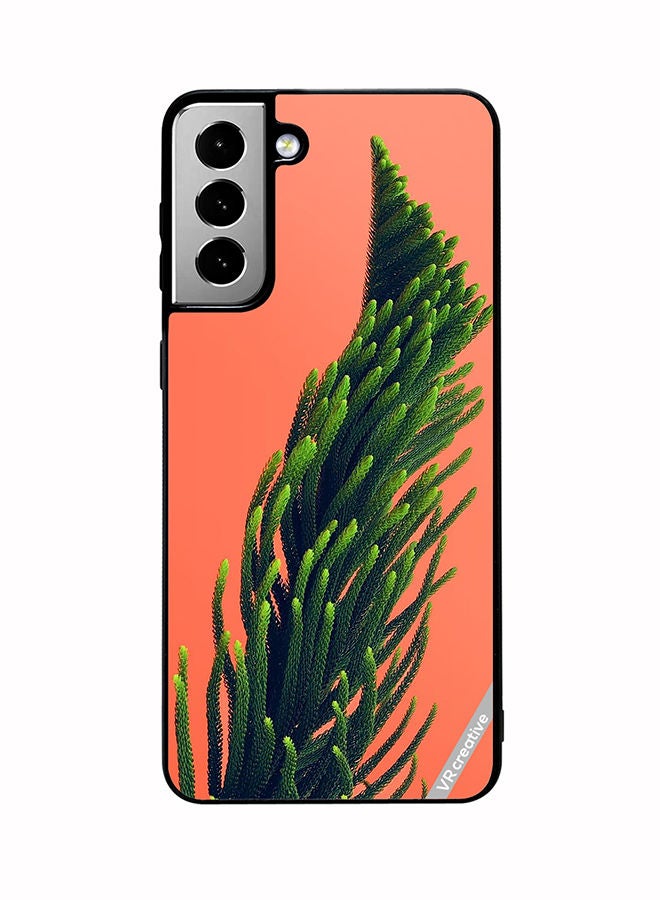 VR CREATIVE Protective Case Cover For Samsung Galaxy S21 FE 5G Green Leafs Plant Poster Design Multicolour - Image 1