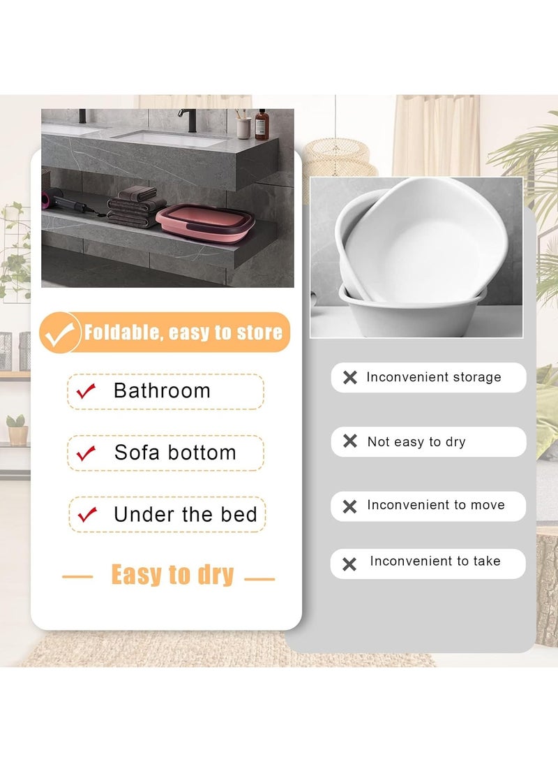 إسكدنيا حوض استحمام للقدمين قابل للطي مع مقبض، حوض استحمام سبا للقدمين، سعة 15 لترًا/4 جالون، حوض استحمام لتدليك القدمين، حوض استحمام للقدمين للقدمين الجافة والمتشققة، باديكير، نقع القدمين، علاج سبا منزلي ( - Image 2