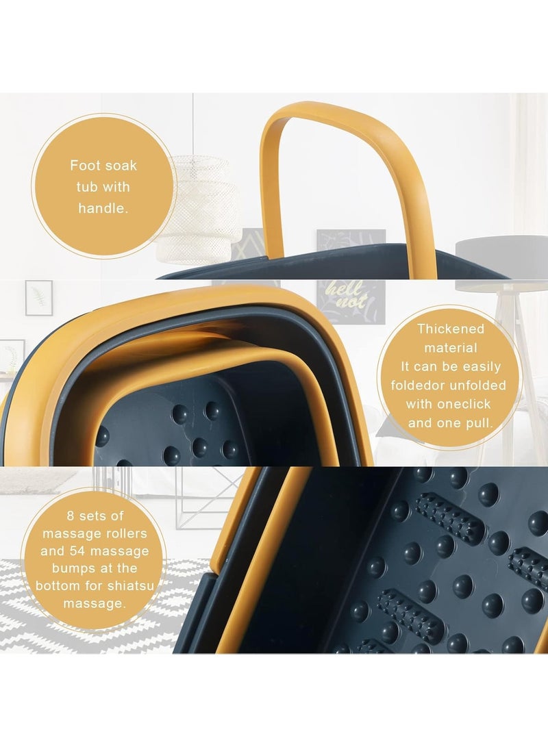 إسكدنيا حوض استحمام للقدمين قابل للطي مع مقبض، حوض استحمام سبا للقدمين، سعة 15 لترًا/4 جالون، حوض استحمام لتدليك القدمين، حوض استحمام للقدمين للقدمين الجافة والمتشققة، باديكير، نقع القدمين، علاج سبا منزلي ( - Image 3