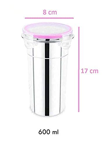 Oystio Stainless Steel Airtight Leak Proof Frezzer Safe and Dust Proof Glass Tumbler with Lid Set of 1 Capacity 600ML - Image 3