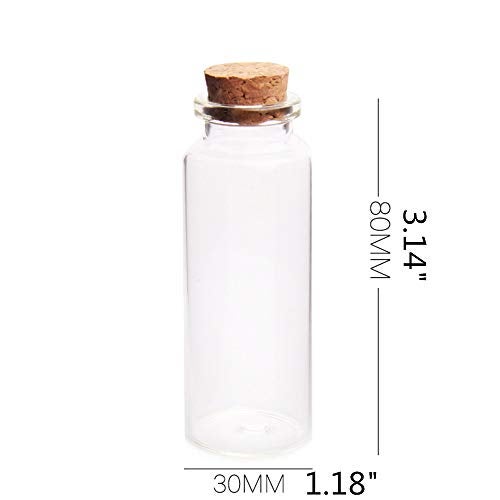 Danmu 40ml Potion Bottles,Glass Bottles with Cork Stopper,Small Glass Jars for Wedding Favors,Halloween Decorations,Baby Shower,Party Favors 12 Pack 1.18" x 3.14" - Image 2