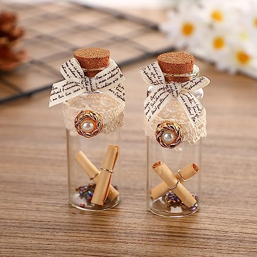 Danmu 40ml Potion Bottles,Glass Bottles with Cork Stopper,Small Glass Jars for Wedding Favors,Halloween Decorations,Baby Shower,Party Favors 12 Pack 1.18" x 3.14" - Image 4