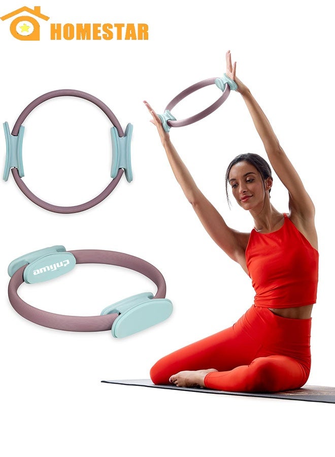 HOMESTAR Pilates Ring Fitness Circle, Lightweight and Durable Foam Padded Handles, Flexible Resistance Exercise Equipment for Toning Arms, Thighs, Legs, Core - Image 1