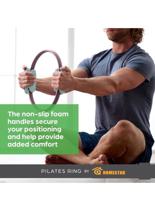 HOMESTAR Pilates Ring Fitness Circle, Lightweight and Durable Foam Padded Handles, Flexible Resistance Exercise Equipment for Toning Arms, Thighs, Legs, Core - Image 4