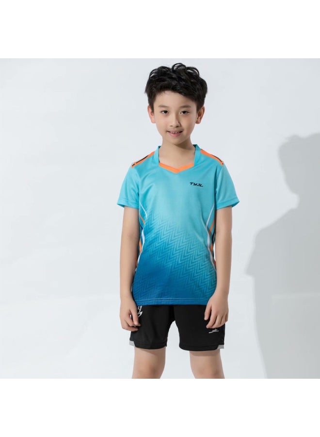 Children's Badminton Clothes Suit Quick-drying Boys' Short-sleeved Table Tennis Training Clothes Girls' Primary School Students' Sportswear Breathable