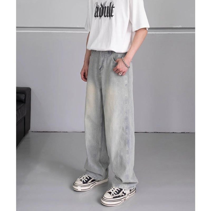 Unisex Classic Denim Jeans Loose Fit Daily Outdoor Wear - Image 1