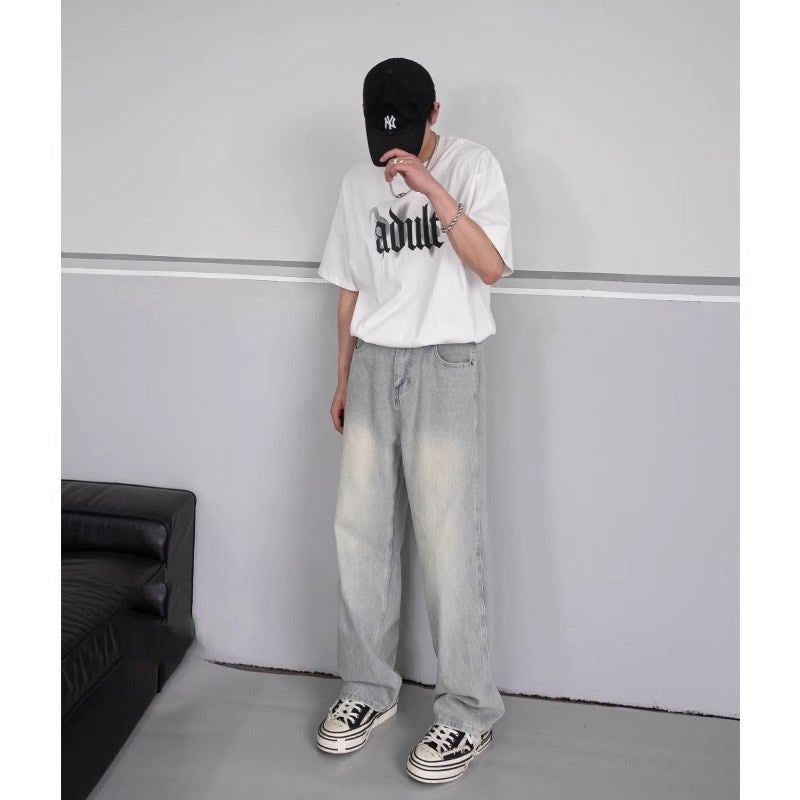 Unisex Classic Denim Jeans Loose Fit Daily Outdoor Wear - Image 4