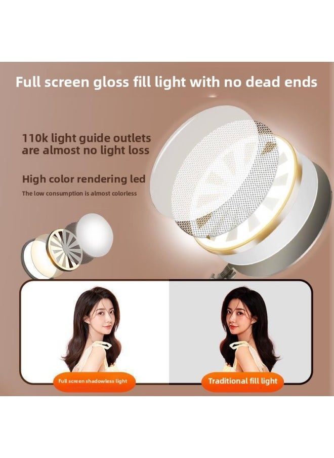 Desktop Round Full Screen Tablet Live Light Portable Anchor Beauty Rejuvenation Self-timer HD Soft Light Floor-Light Source Color:12inch [2000w Professional High-brightness Model] + Floor-standing Roof Light Bracket